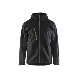 SOFTSHELLJACKA 4753 2516 MED LUVA SVART/VARSELGUL M