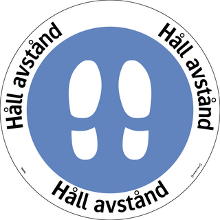PÅBUDSSKYLT GOLVDEKAL HÅLL AVSTÅND