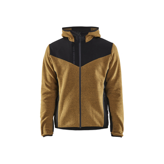 JACKA 5940 2536 STICKAD MED SOFTSHELL HONUNGSGUL/SVART L