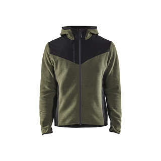 JACKA 5940 2536 STICKAD MED SOFTSHELL HÖSTGRÖN/SVART M