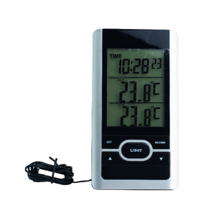 TERMOMETER DIGITAL INNE/UTE KLOCKA