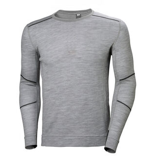 UNDERSTÄLLTRÖJA RUNDHALS MERINO GRÅMELERAD
