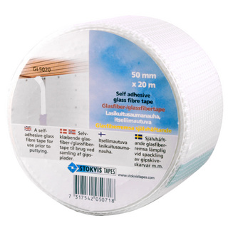MÅLARREMSA GLASFIBER 50MMX20M SJÄLVHÄFTANDE ARMERINGSREMSA