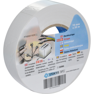 ELTEJP S-MÄRKT VIT 19MMX20M