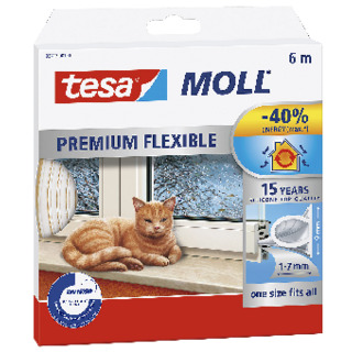 TÄTNINGSLIST SILIKON 5417 TESA VIT 6MX9MM