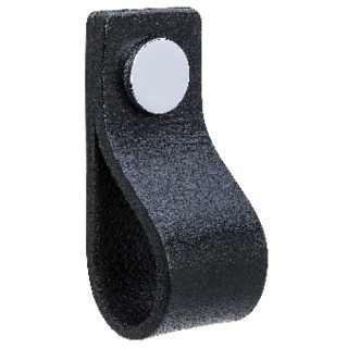 HANDTAG LOOP LÄDER SVART/POLERAD KROM