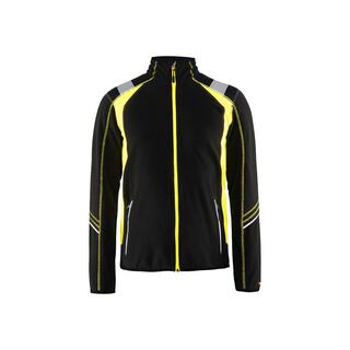 MICROFLEECEJACKA 4993 1010 SVART/VARSELGUL XXL