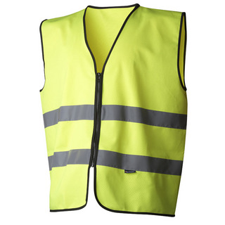 VARSELVÄST GUL MED  ZIP KLASS 2