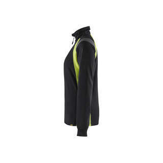 TRÖJA 3403 1158 HALFZIP DAM SVART/VARSELGUL XS