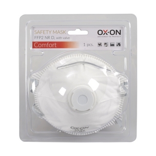 MASK FFP2 MED VENTIL 1-PACK OX-ON ANDNINGSSKYDD MUNSKYDD