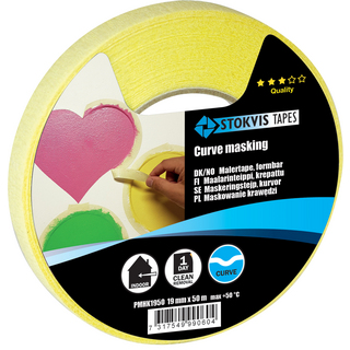 MASKERINGSTEJP 19MMX50 FLEXIBEL TEJP FÖR KURVOR