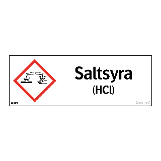 SKYLT KEMISKA ÄMNEN SALTSYRA