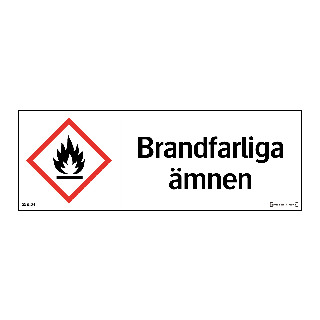 SKYLT 33-0124 KEMISKA ÄMNEN BRANDFARLIGA ÄMNEN