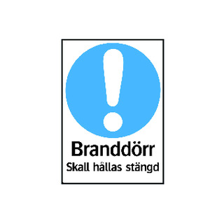 SKYLT BRANDDÖRR PL TR 210X297