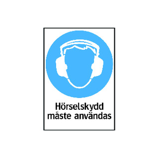 PÅBUDSSKYLT 35-2714 HÖRSELSKYDD MÅSTE ANVÄNDAS