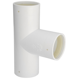 T-RÖR VIT 40MM PP SB M GUMMITÄTNING