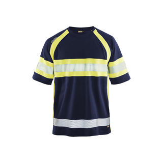 T-SHIRT 3337 1051 VARSEL UV-SK MARINBLÅ/VARSELGUL L