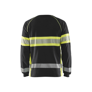T-SHIRT 3510 1030 LÅNGÄRMAD VARSEL SVART/VARSELGUL L