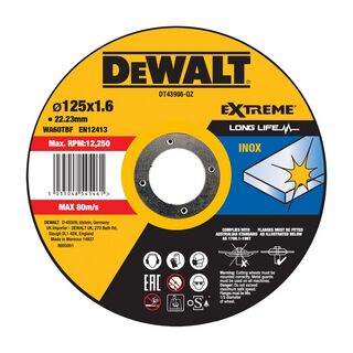 KAPSKIVA DT43906 125X1,6MM INOX LONG LIFE