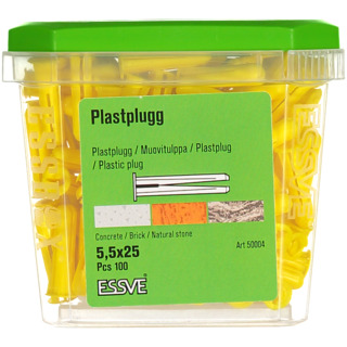 PLASTPLUGG GUL 5.5X25 100P