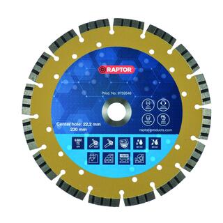 DIAMANTSKIVA 230MM UNIVERSAL (22,2MM) RAPTOR