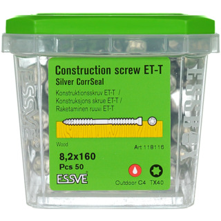TRÄSKRUV ET-T 8,2X160 50ST CUTTER CS KONSTRUKTION