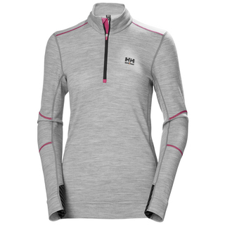 TRÖJA ZIP DAM HH LIFA MERINO HALVZIP LJUSGRÅ XL