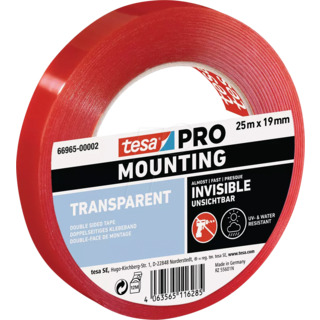 MONTERINGSTEJP 66965 TESA PRO MOUNTING TRANSPARENT 25M 19MM