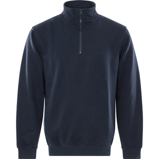 SWEATSHIRT KORT ZIP 1737 SWB MÖRK MARIN STL S