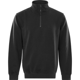 SWEATSHIRT KORT ZIP 1737 SWB SVART STL L