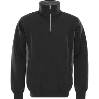 SWEATSHIRT KORT ZIP 1705 DF SVART STL XS