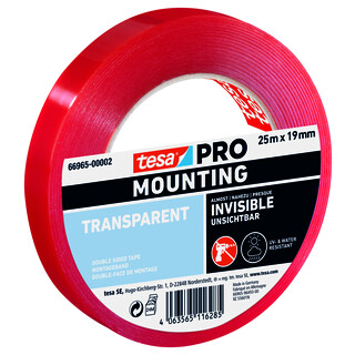MONTERINGSTEJP 66965 TESA PRO MOUNTING TRANSPARENT 25M 19MM