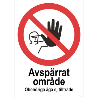 SKYLT UNIGRAPH FÖRBUD AVSPÄRRA