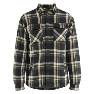 FLANELLSKJORTA 4704 1168 PILE- FODRAD SKOGSGRÖN/SVART XXXL