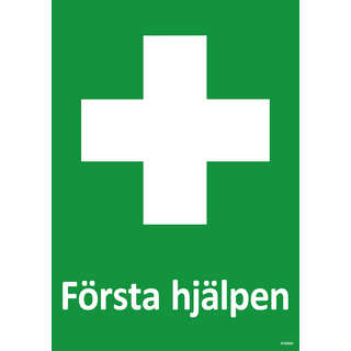 SKYLT UNIGRAPHICS FÖRSTA HJÄLPEN PLAST DUBBEL 210X297MM