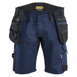 HANTVERKSSHORTS MED STRETCH MÖRK MARINBLÅ/SVART C50