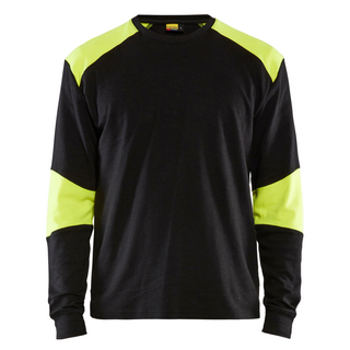 T-SHIRT 3457 1761 FLAMSKYDDAD BLÅ/VARSELGUL