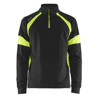 SWEATSHIRT MED VARSELPARTIER 3550 1158 SVART/VARSELGUL XS