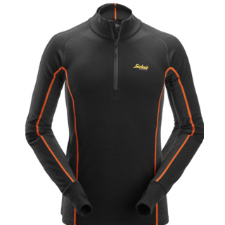 UNDERSTÄLLSTRÖJA HALV ZIP SVART STL L