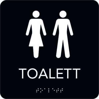 TAKTIL SKYLT  TOALETT DAM/HERR