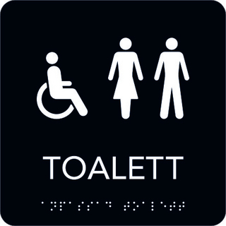TAKTIL SKYLT RULLSTOL/TOALETT DAM HERR
