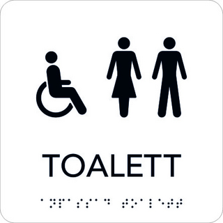 TAKTIL SKYLT RULLSTOL/TOALETT DAM HERR