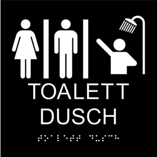 TAKTIL SKYLT WC DUSCH DAM/HERR