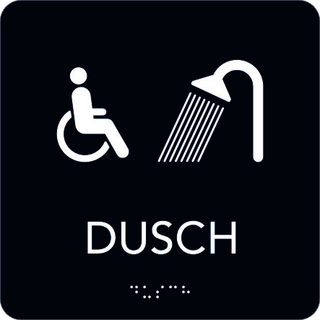 TAKTIL SKYLT RWC DUSCH