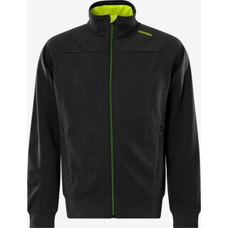 JACKA 7552 GSM SWEATSHIRT SVART/HIVIS GUL STL M