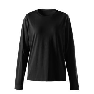 T-SHIRT KLASSISK LÅNG ÄRM DAM SVART STL XL