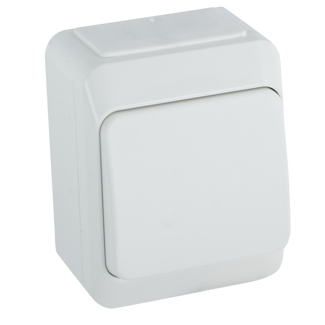 STRÖMBRYTARE AQUA STARK 1-POL KAPSLAD TRAPP VIT BLISTER