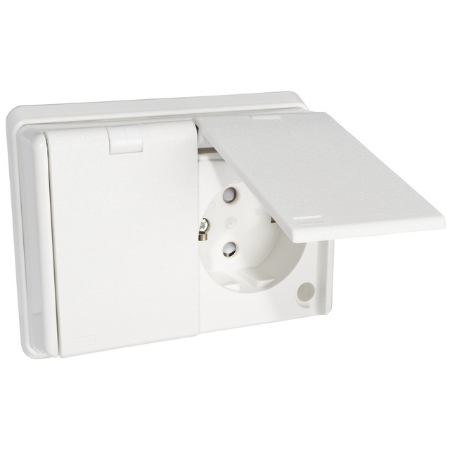 VÄGGUTTAG 2-V JORD INF IP44 MED LOCK | Beijerbygg Byggmaterial