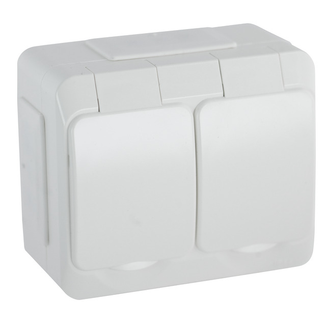 VÄGGUTTAG AQUA STARK 2-V JORDAD KAPSLAD VIT BLISTER