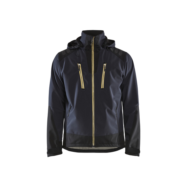 SOFTSHELLJACKA 4749 2513 MÖRK MARINBLÅ/GUL XXL | Beijerbygg Byggmaterial